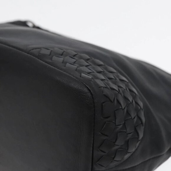 BOTTEGA VENETA INTRECCIATO Shoulder Bag Leather Black Auth ki4752 - Picture 13 of 16